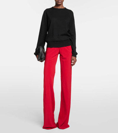 Rick Owens Biker Level Knit Wool Sweater In Black