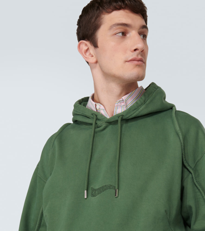 Shop Jacquemus Le Sweatshirt Camargue Cotton Hoodie In Green