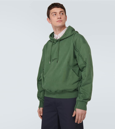 Shop Jacquemus Le Sweatshirt Camargue Cotton Hoodie In Green