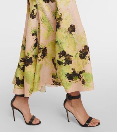 Shop Victoria Beckham Floral Midi Dress In Multicoloured