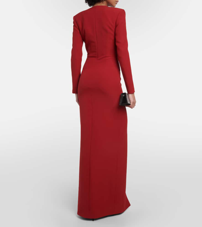 Shop Safiyaa Trixie Embellished Crêpe Gown In Red