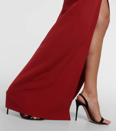 Shop Safiyaa Trixie Embellished Crêpe Gown In Red