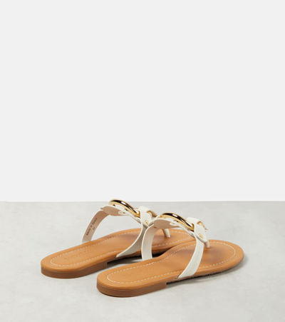 Shop See By Chloé Hana Leather Thong Sandals In White