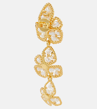 Shop Zimmermann Bloom Embellished Drop Earrings In Gold