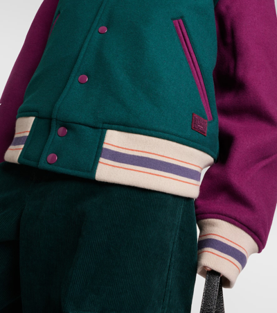Shop Acne Studios Wool-blend Varsity Jacket In Multicoloured