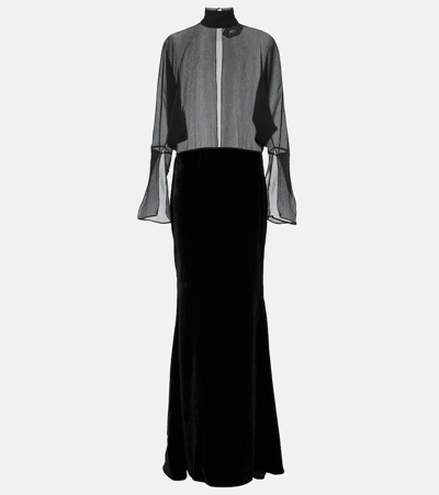 Shop Taller Marmo Shangai Silk Gown In Black