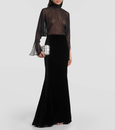 Shop Taller Marmo Shangai Silk Gown In Black