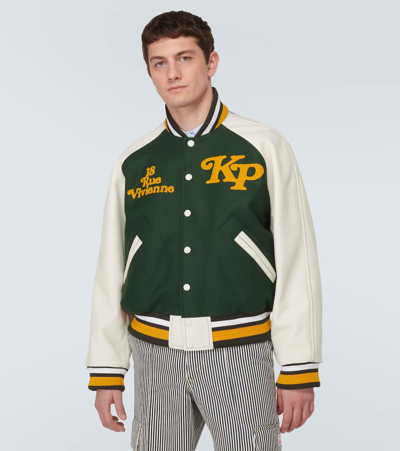 Shop Kenzo X Verdy Wool-blend Varsity Jacket In Green