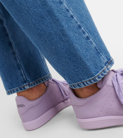 Shop Isabel Marant Kaycee Leather Sneakers In Purple