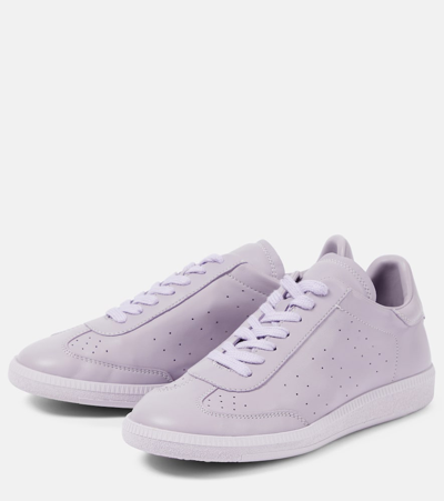 Shop Isabel Marant Kaycee Leather Sneakers In Purple