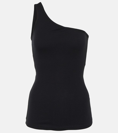 Shop Isabel Marant One-shoulder Cotton Tank Top In Black