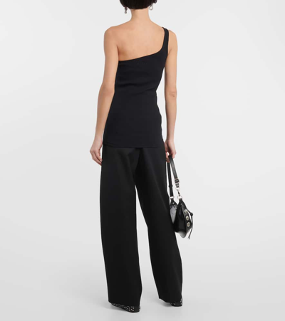 Shop Isabel Marant One-shoulder Cotton Tank Top In Black