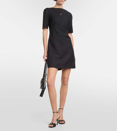 Shop Givenchy 4g Wool And Mohair Minidress In Black