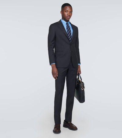 Shop Polo Ralph Lauren Single-breasted Wool Suit In Grey