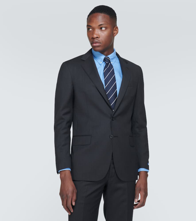 Shop Polo Ralph Lauren Single-breasted Wool Suit In Grey