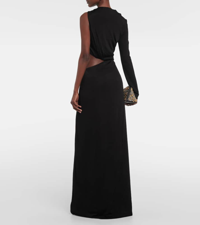 Shop Galvan Cutout One-shoulder Gown In Black