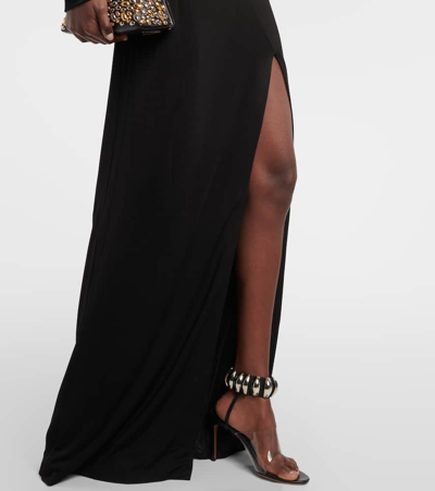 Shop Galvan Cutout One-shoulder Gown In Black