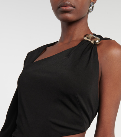 Galvan Cutout One-shoulder Gown In Black