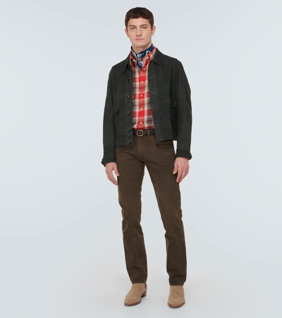 Rrl Patched Slim Jeans In Blue