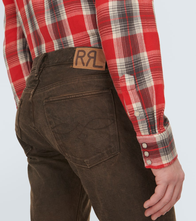Rrl Patched Slim Jeans In Blue