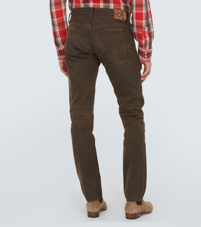 Rrl Patched Slim Jeans In Blue