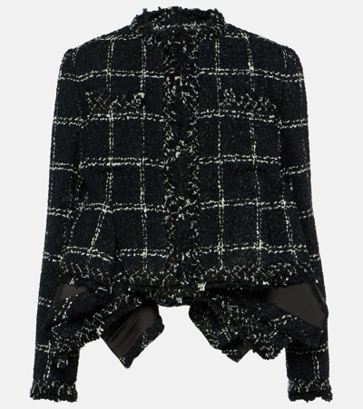 Shop Sacai Tweed Jacket In Black