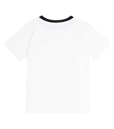 Shop Balmain Logo Cotton Jersey T-shirt In White
