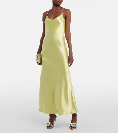 Galvan Cropped Slip Dress In Green