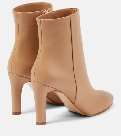 Shop Gabriela Hearst Lila Leather Ankle Boots In Beige