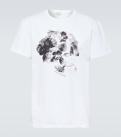 Shop Alexander Mcqueen Cotton Jersey T-shirt In White