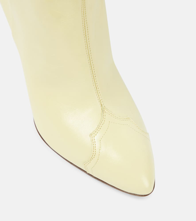 Shop Isabel Marant Dytho Leather Ankle Boots In Yellow