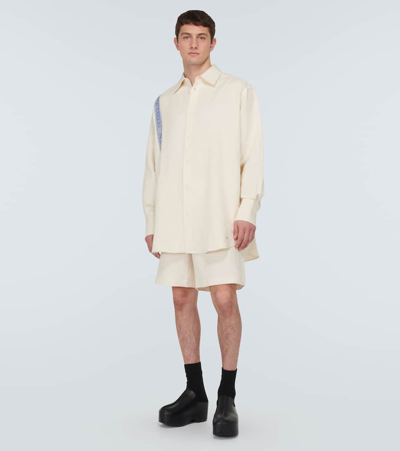 Jw Anderson Striped Cotton And Linen Shirt In White