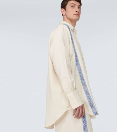 Jw Anderson Striped Cotton And Linen Shirt In White