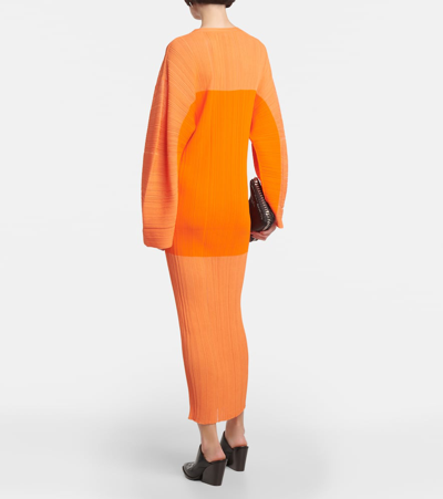 Stella Mccartney Fine Ribbed Midi Dress In Orange