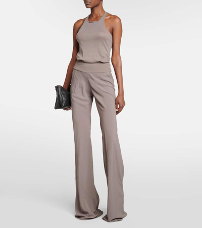 Rick Owens Crêpe Wide-leg Pants In Neutrals