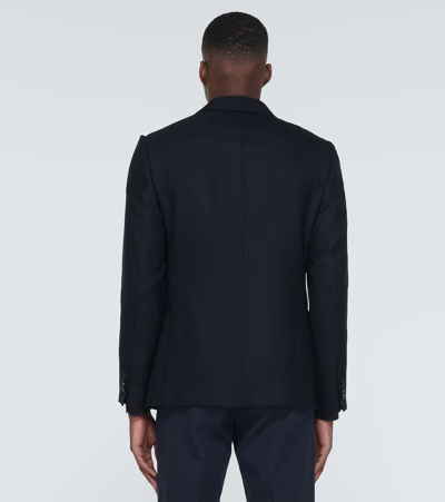 Shop Zegna Single-breasted Wool Blazer In Blue