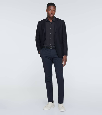 Shop Zegna Single-breasted Wool Blazer In Blue