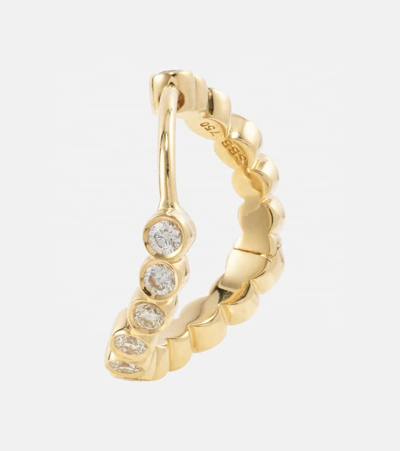 Sophie Bille Brahe Petite Courant 18kt Gold Drop Earrings With Diamonds In Gold