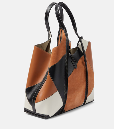Shop Tod's T Timeless Medium Leather Tote Bag In Multicoloured