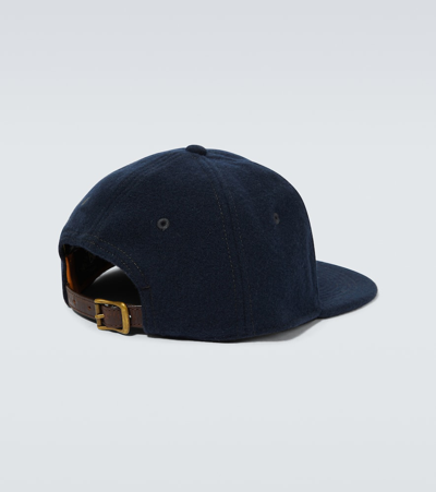 Shop Rrl Patched Cotton-blend Baseball Cap In Blue