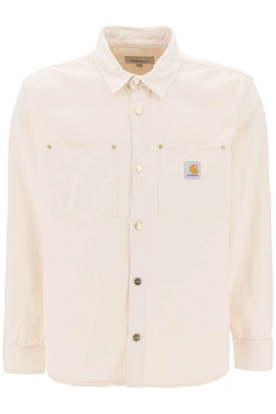 Shop Carhartt Derby Cotton Overshirt In White