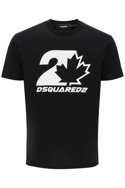 Shop Dsquared2 Cool Fit Printed T Shirt In Black