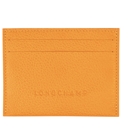 Shop Longchamp Porte-carte Le Foulonné In Apricot