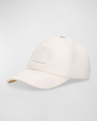 Shop Dolce & Gabbana Men's Tonal Logo Cotton Baseball Cap In White