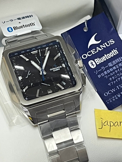 Pre-owned Casio Oceanus Classic Line Ocw-t5000-1ajf Black Bluetooth Men's Watch In Box