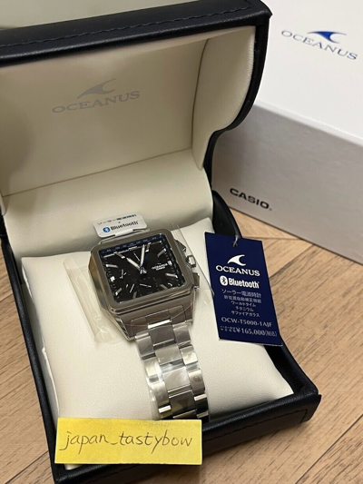 Pre-owned Casio Oceanus Classic Line Ocw-t5000-1ajf Black Bluetooth Men's Watch In Box