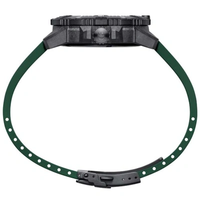 Pre-owned Luminox Men's Watch Master Carbon Seal Automatic Black Dial Green Strap Xs.3877