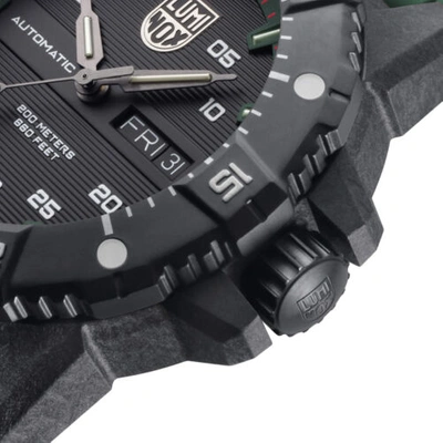 Pre-owned Luminox Men's Watch Master Carbon Seal Automatic Black Dial Green Strap Xs.3877