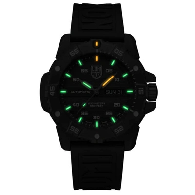 Pre-owned Luminox Men's Watch Master Carbon Seal Automatic Black Dial Green Strap Xs.3877