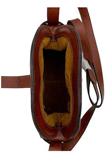 Pre-owned Patricia Nash Florentina Frame Leather Crossbody Bag Tan